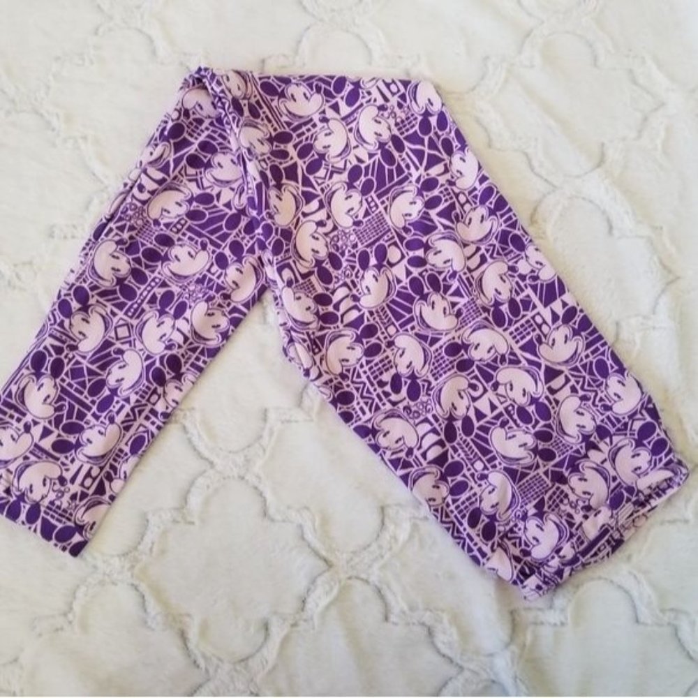 NEW Lularoe Disney Purple Mickey Mouse Leggings OS